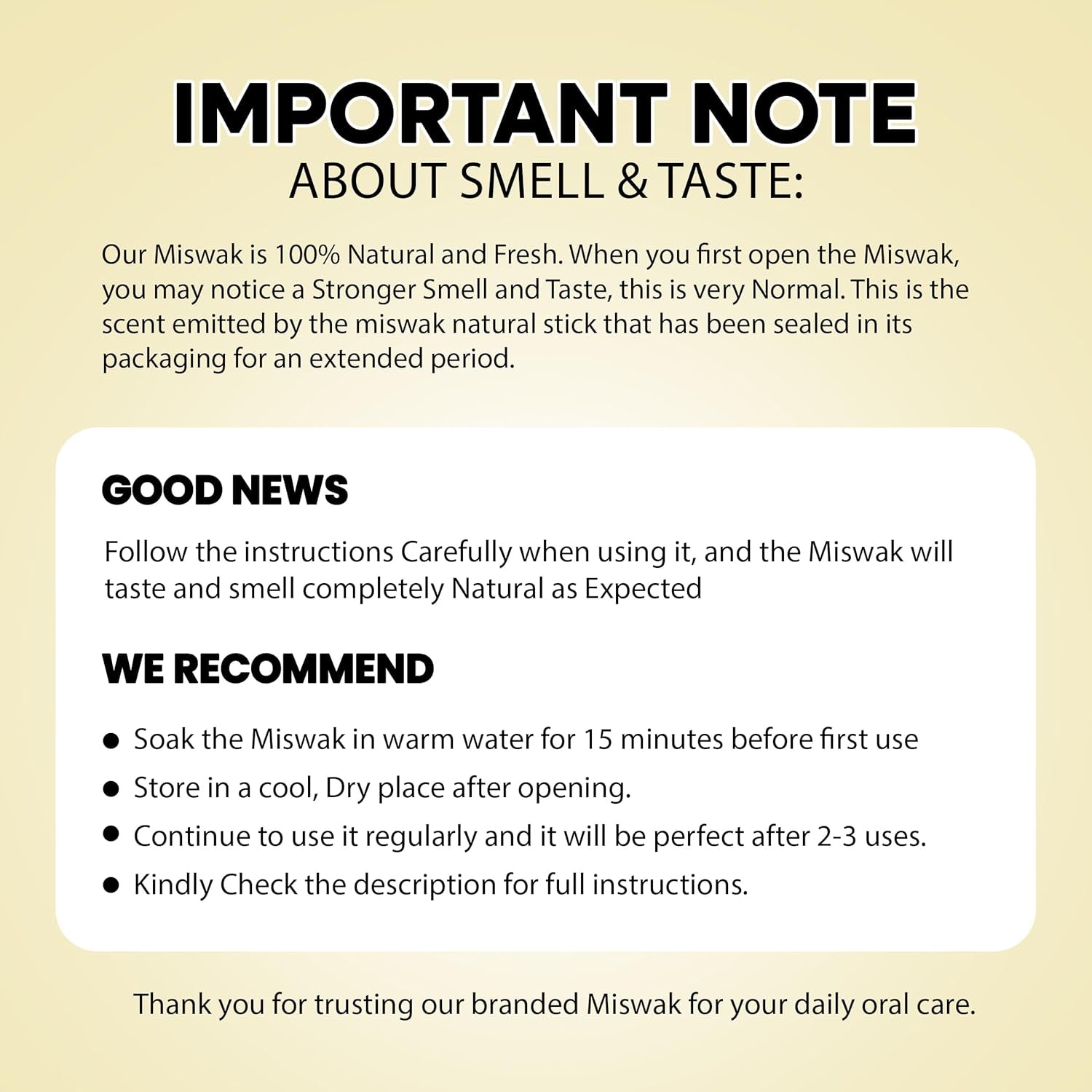Natural Toothbrush Miswak with 5 Pack and Miswak Holder - Premium Quality, Organic, Triple Wash, Plain Packaging