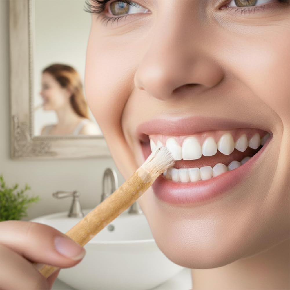 Natural Toothbrush Miswak with 5 Pack and Miswak Holder - Premium Quality, Organic, Triple Wash, Plain Packaging